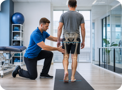 Physical therapy assessment for leg length discrepancy and lower-body alignment
